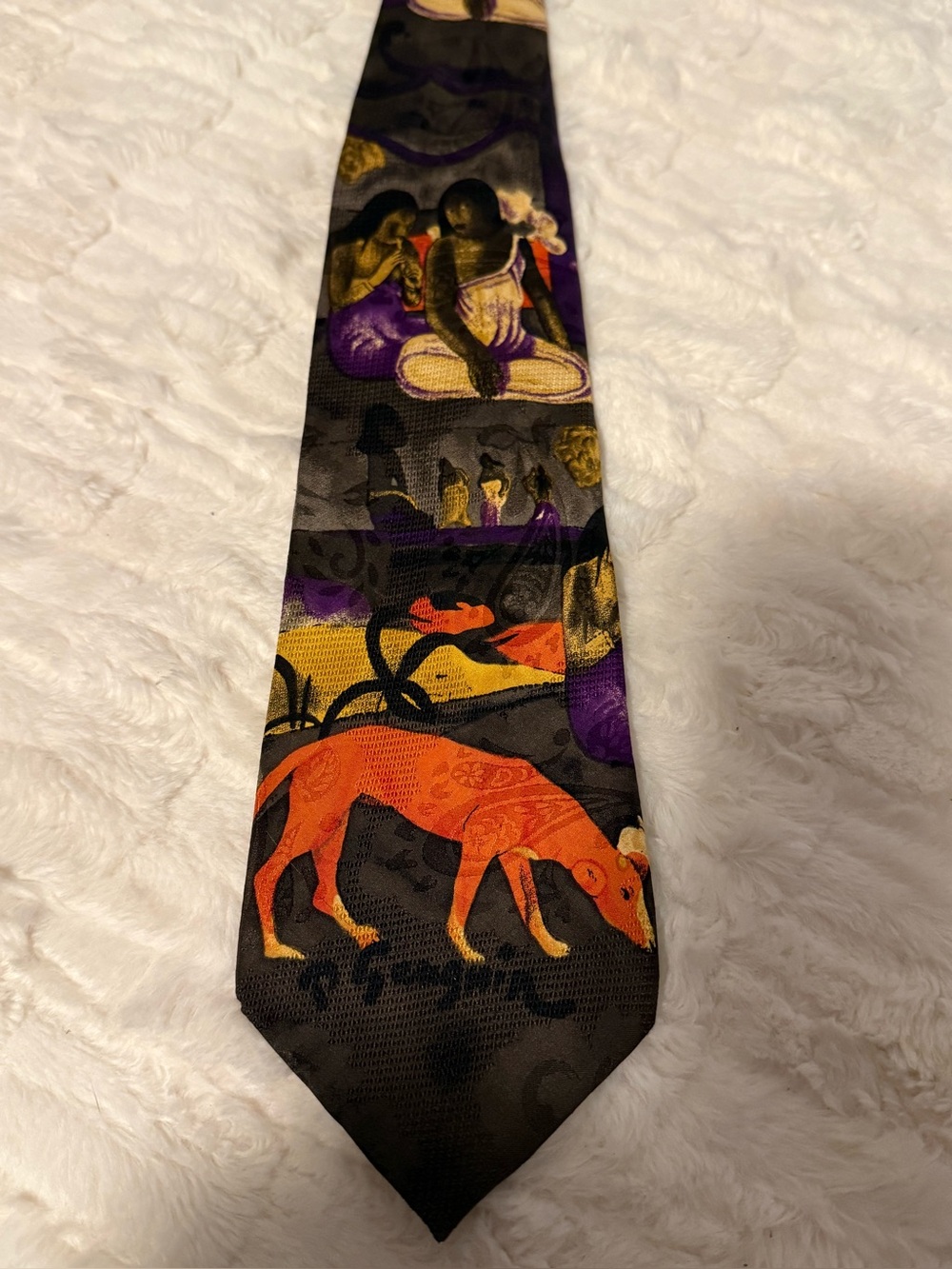 Paul Gauguin 1994 Museum Boutique 100% Silk Art Tie Vintage Extra Long 60.5”